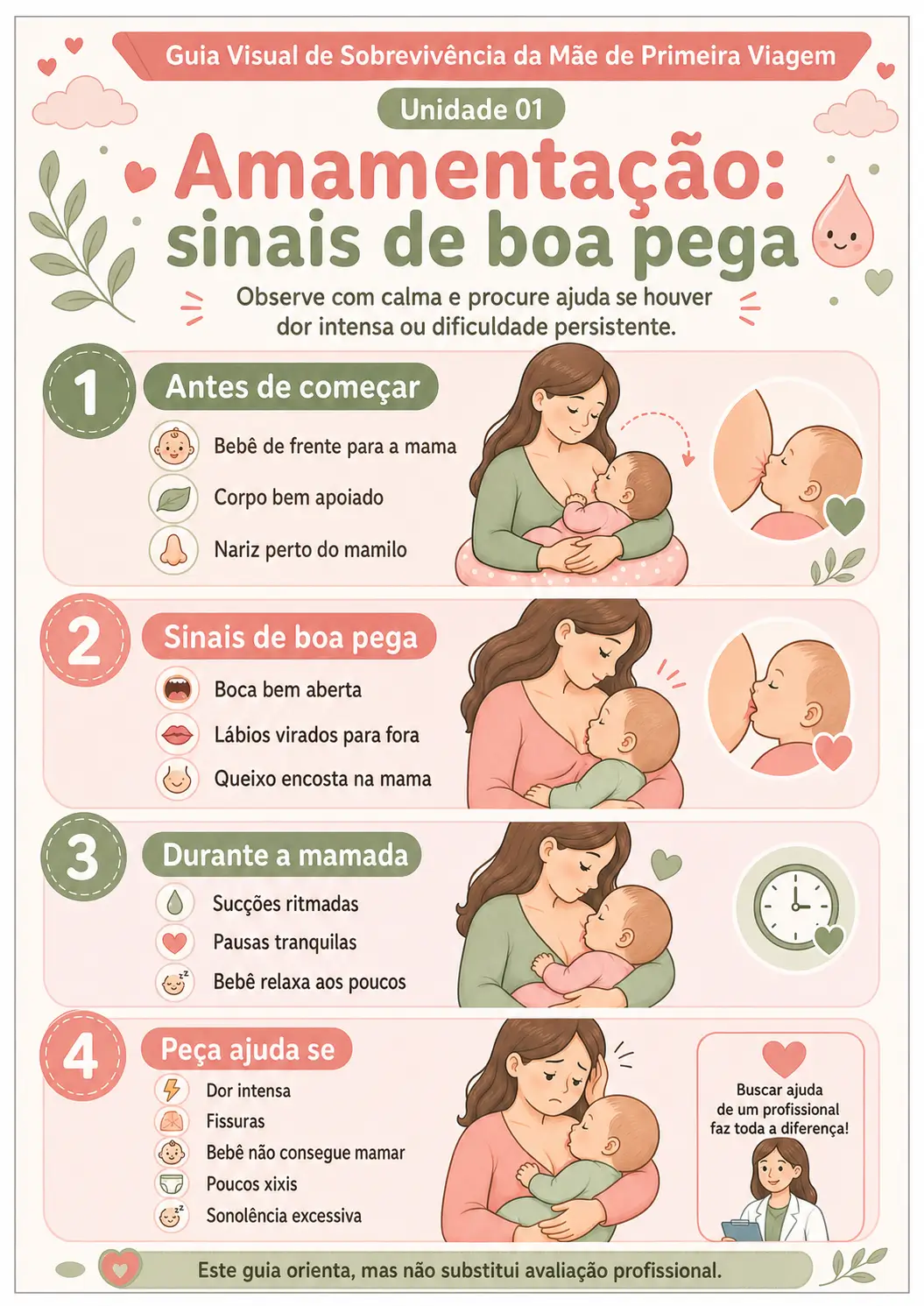 Prévia de amamentação: sinais de boa pega