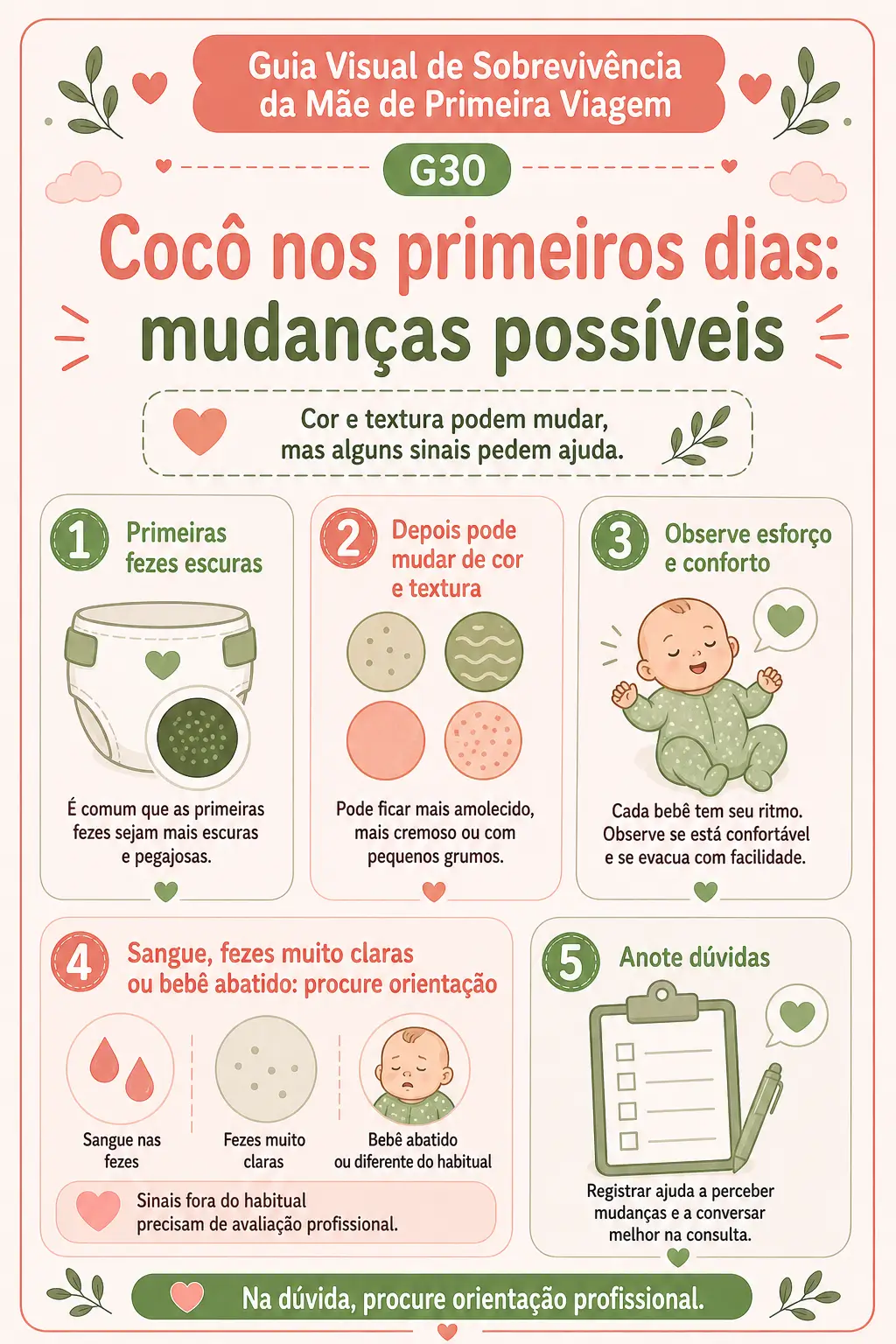 Prévia sobre cocô nos primeiros dias