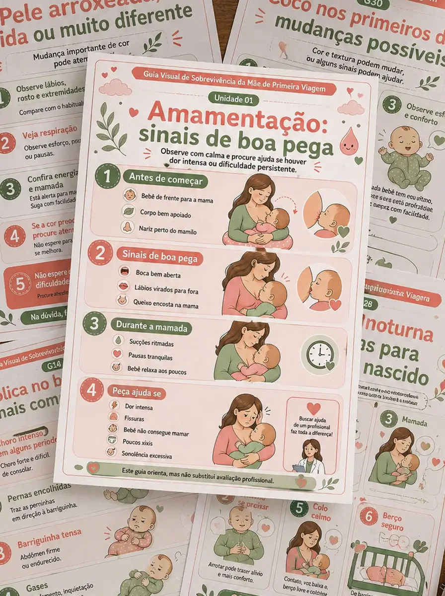 Páginas impressas do guia visual